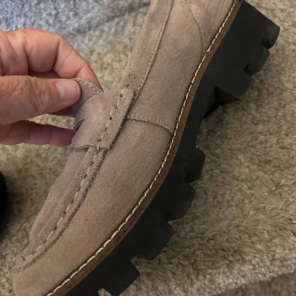 House of Harlow 1960 Gunner Suede Taupe Lug Sole Loafers. 7.5. Preppy. Academia - Picture 6 of 10